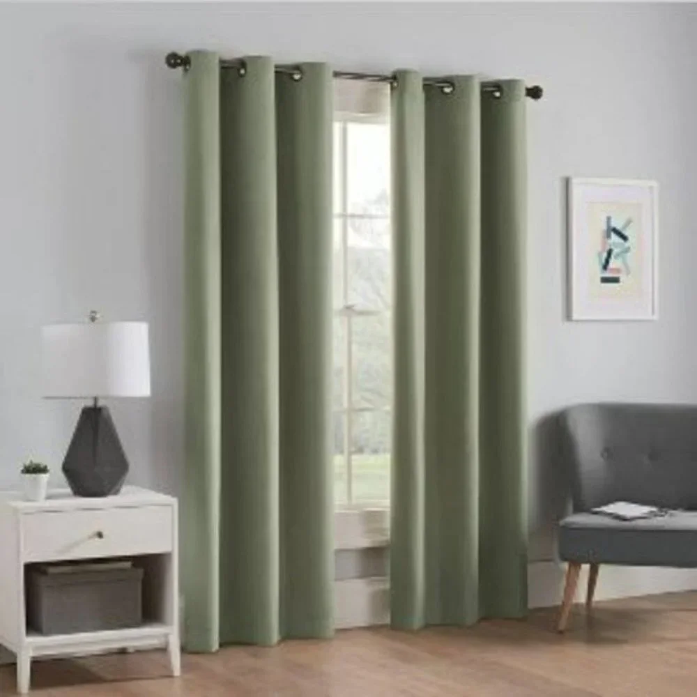 ANDOVER MILLS Emme Solid Grommet Thermal Blackout Curtain Panel Moss 42 x 95 NEW